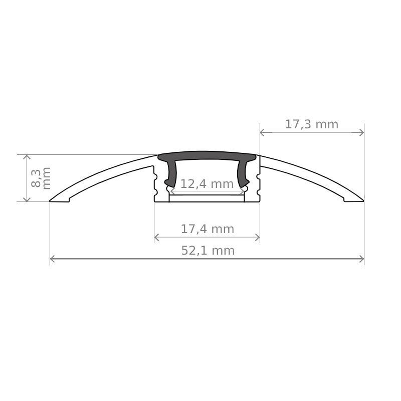 Profilé de masquage pour ruban LED en applique