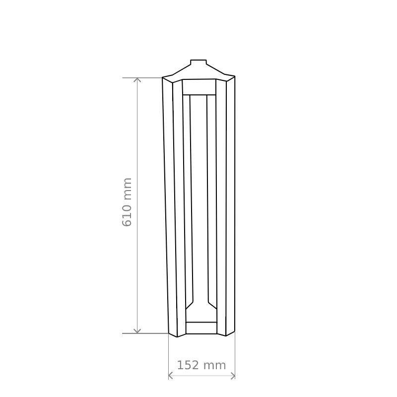 Borne LED Triac - 61 cm – 17 Watts - 230V - Anthracite