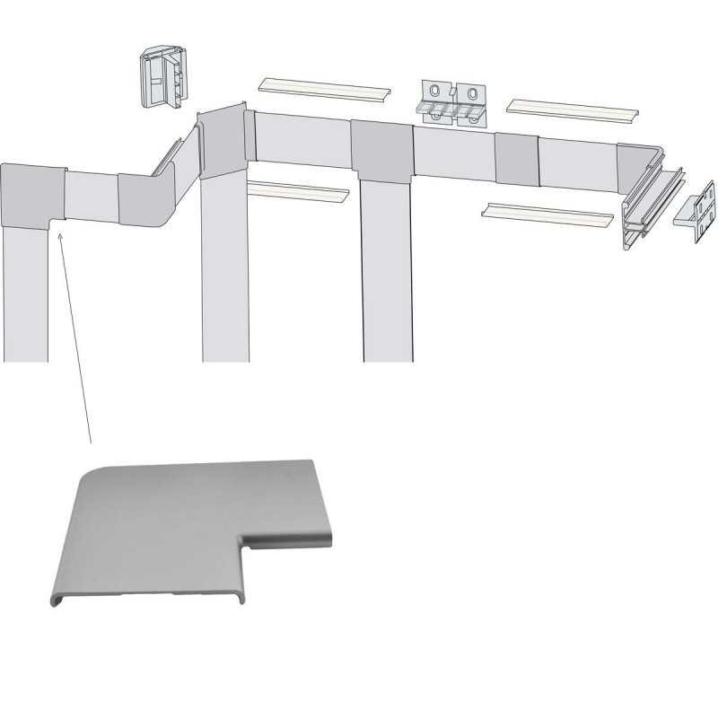 Jonction d'angle à plat pour profilé M04
