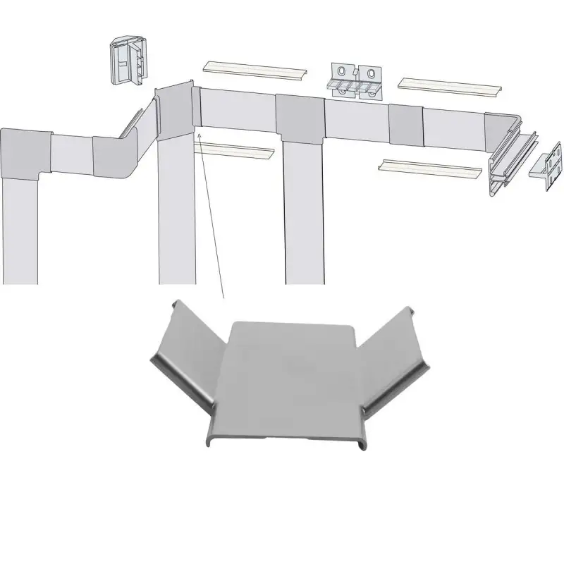 Jonction en X pour traversée d'angle pour profilé LED aluminium corniche 2 directions M04