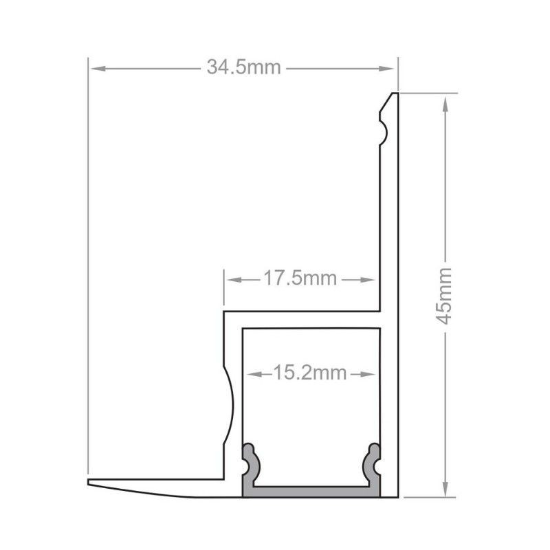 Profilé aluminium laqué blanc cornière plafond et mur pour ruban LED - CRAFT - B01 - BLANC