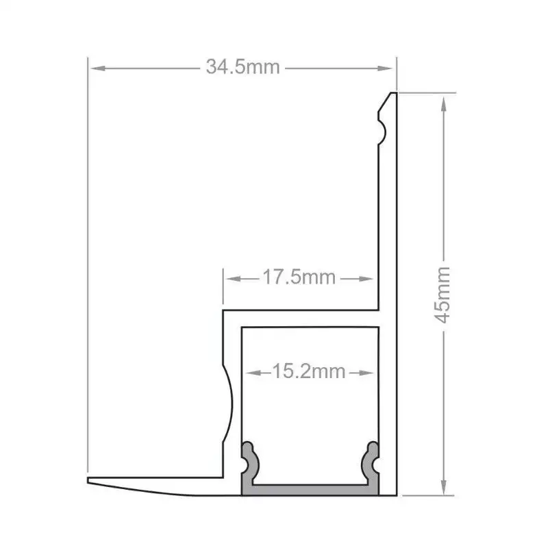 Profilé aluminium laqué blanc cornière plafond et mur pour ruban LED - CRAFT - B01 - BLANC