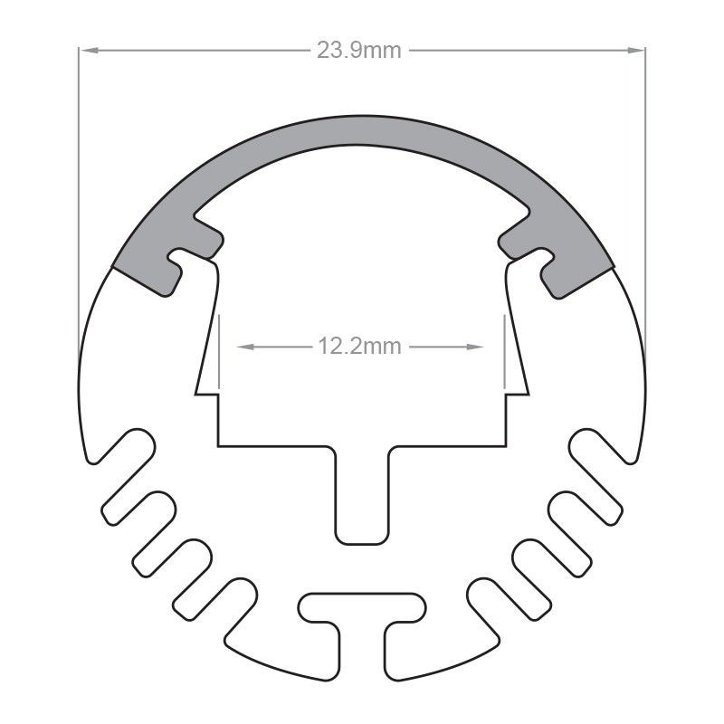 Profilé aluminium tube pour ruban LED - CRAFT - T01