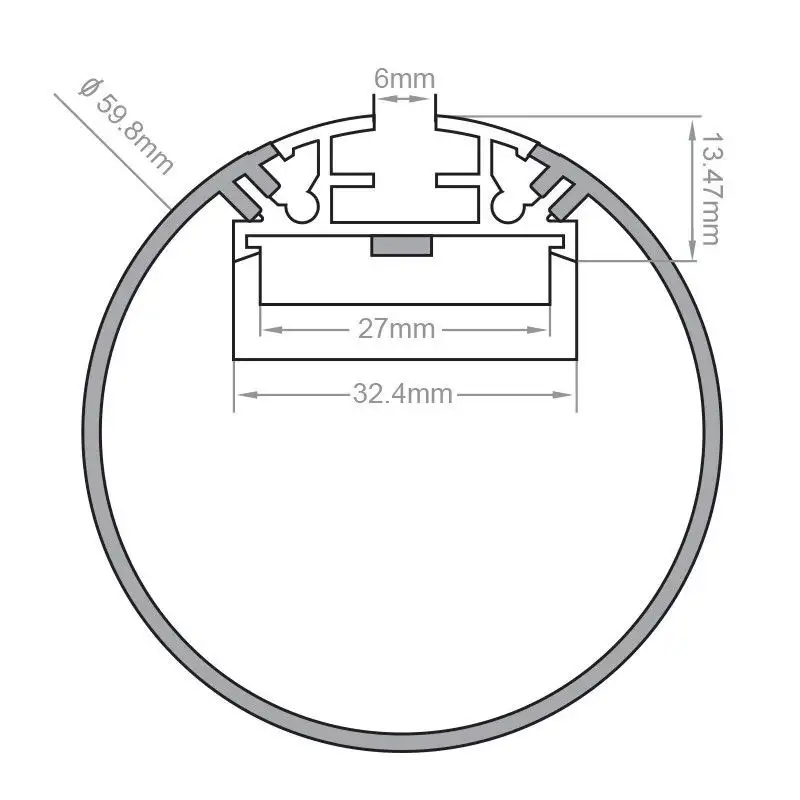 Profilé LED aluminium rond pour suspension – CRAFT – T03- Diffuseur givré