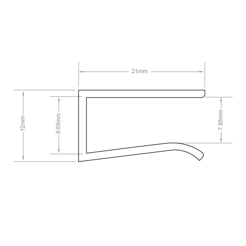 Profilé aluminium étagères en verre 8 mm pour ruban LED - CRAFT - V03