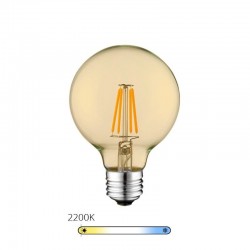 Ampoule LED à filament globe - Ambrée – 6W - E27 - Dimmable