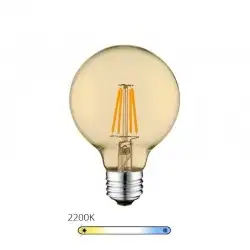 Ampoule LED à filament globe - Ambrée – 6W - E27 - Dimmable