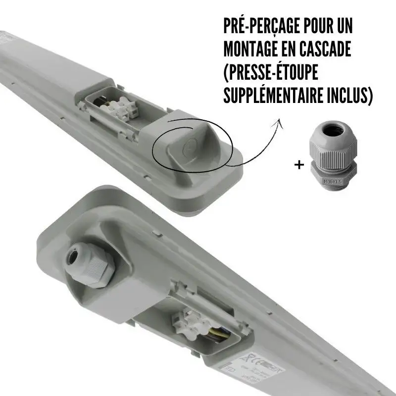 Réglette LED industrielle étanche 48W - IP65 Réglette LED industrielle étanche 48W - IP65