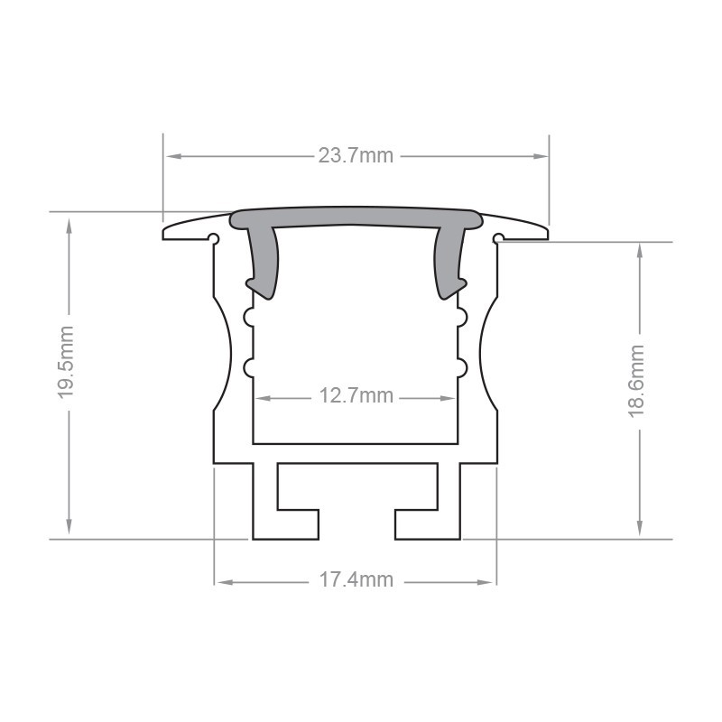 Profilé aluminium encastrable pour ruban LED - CRAFT - E05