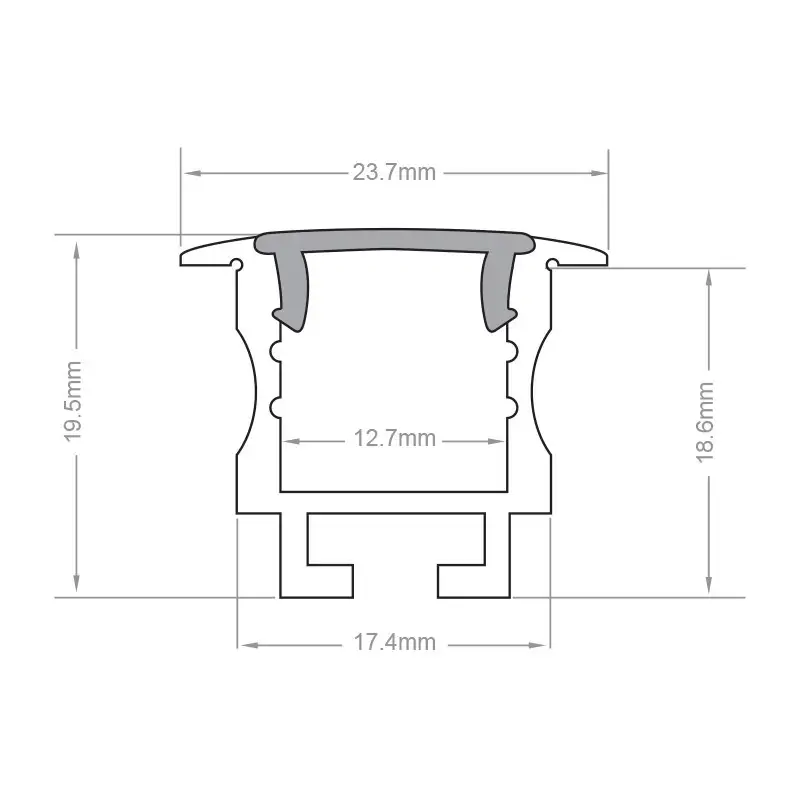 Profilé aluminium encastrable pour ruban LED - CRAFT - E05