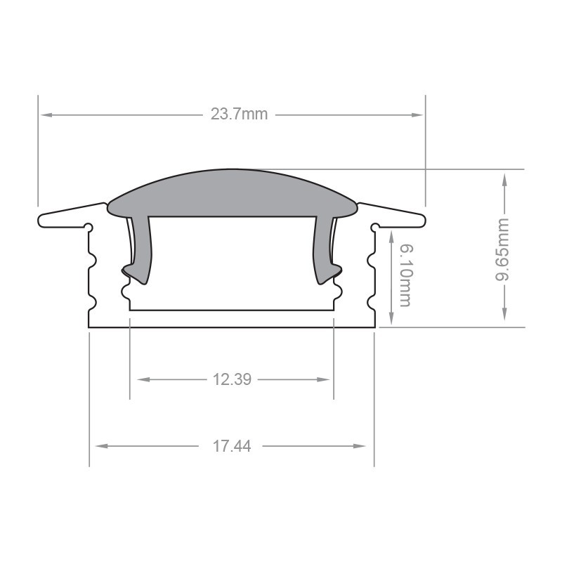Profilé LED aluminium encastrable à diffuseur focalisé - CRAFT - E07