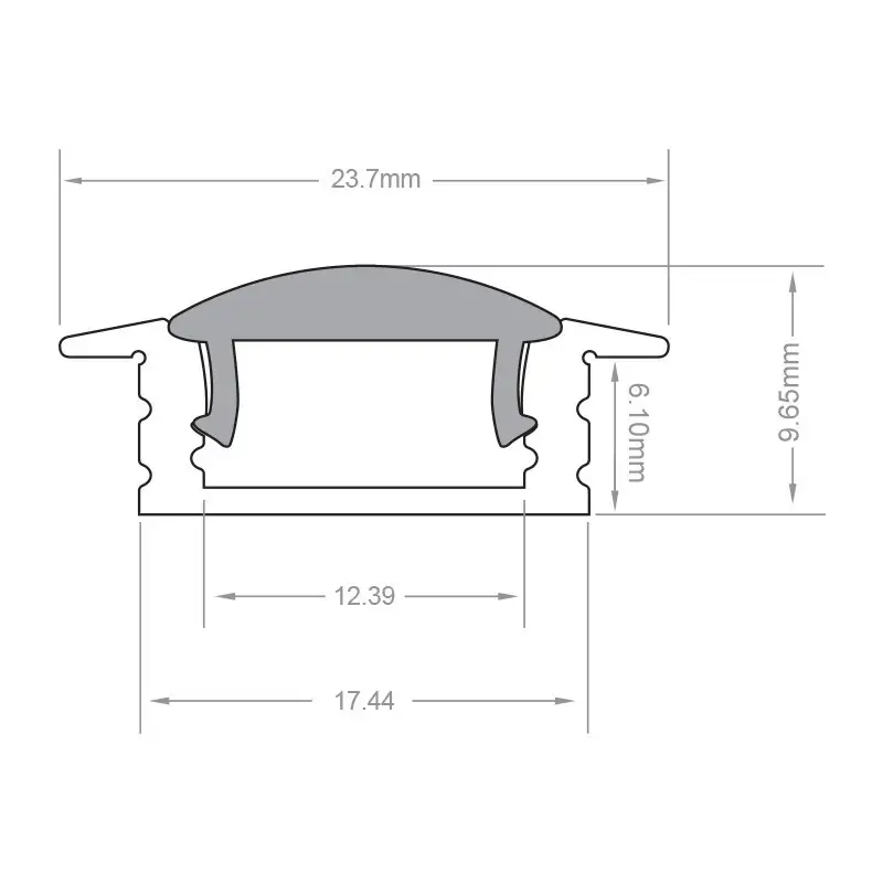 Profilé LED aluminium encastrable à diffuseur focalisé - CRAFT - E07