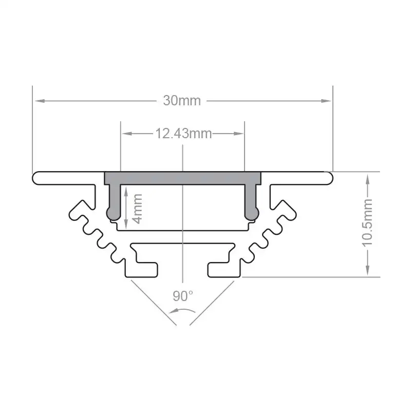 Profilé LED aluminium encastrable d'angle - CRAFT - E11