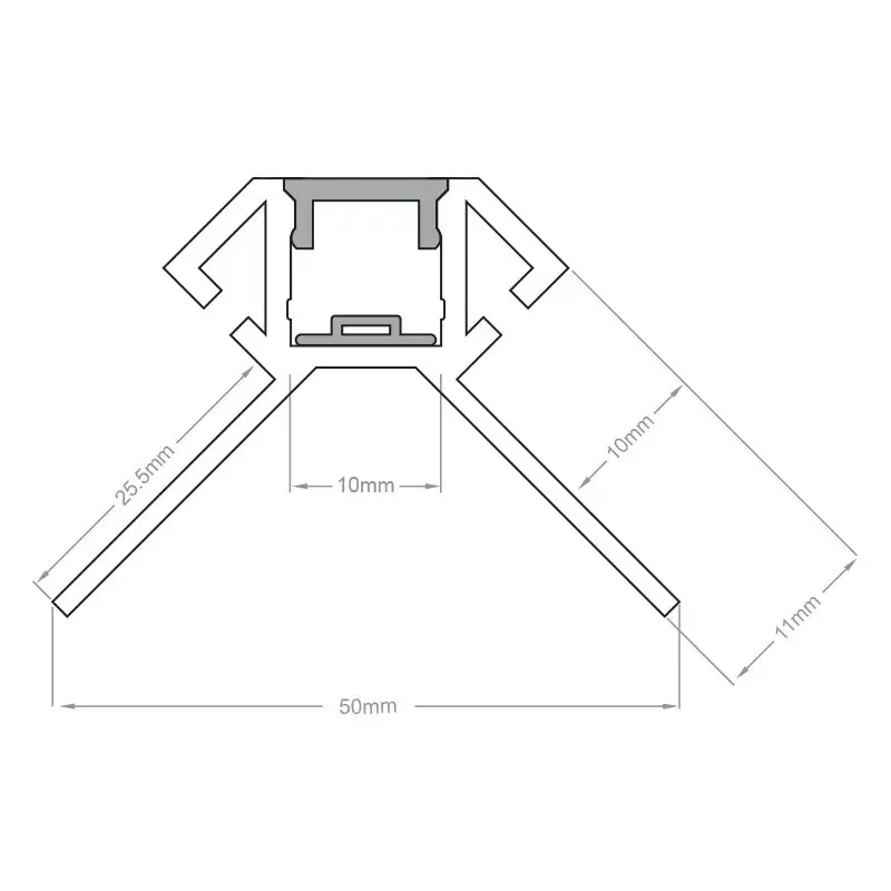 Profilé d'angle LED aluminium encastrable 270° à carreler - CRAFT - E14 - Diffuseur givré