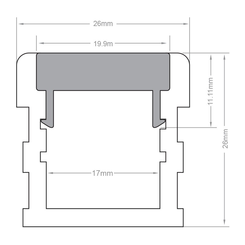 Profilé LED aluminium sol renforcé - CRAFT - F03
