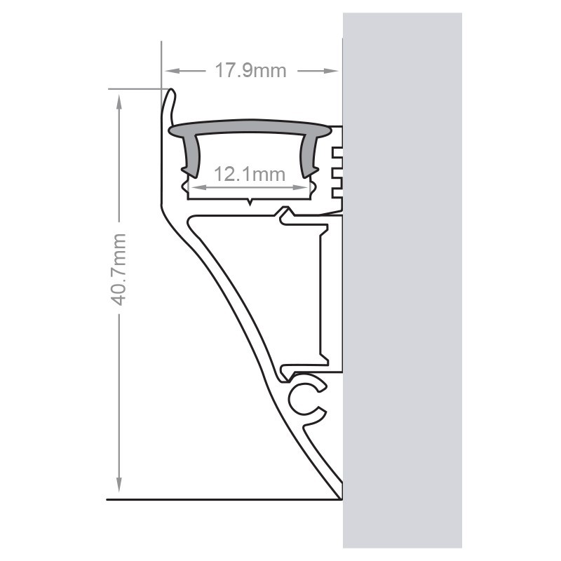 Profilé aluminium corniche laqué blanc pour ruban LED - CRAFT - M01