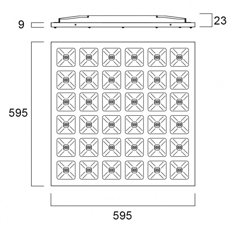 Dalle LED 600 x 600 - Multi LED - 40W– Blanc pur - 230V - Matrx