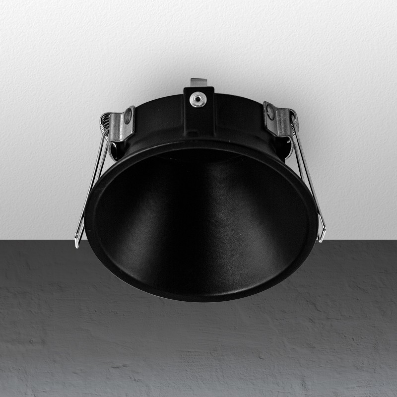 Spot encastrable anti-éblouissement asymétrique IP20 -  GU10 - Noir - AtlasA