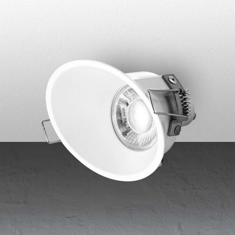 Spot encastrable anti-éblouissement asymétrique IP20 -  GU10 - Blanc - Atlas