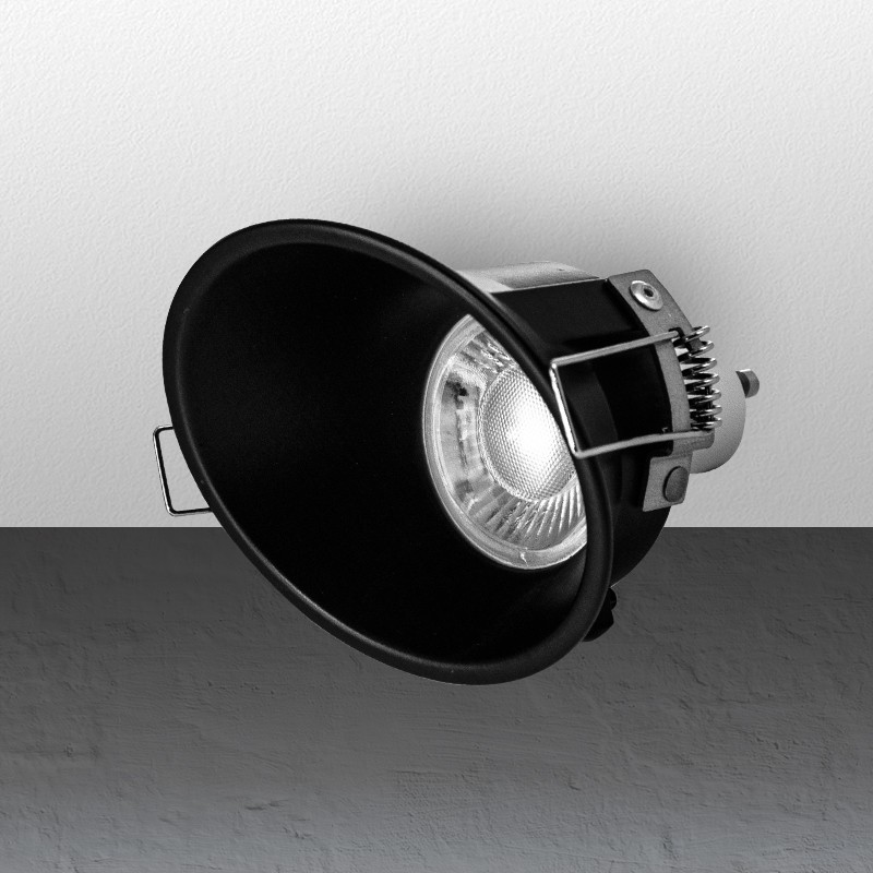 Spot encastrable anti-éblouissement asymétrique IP20 -  GU10 - Noir - AtlasA