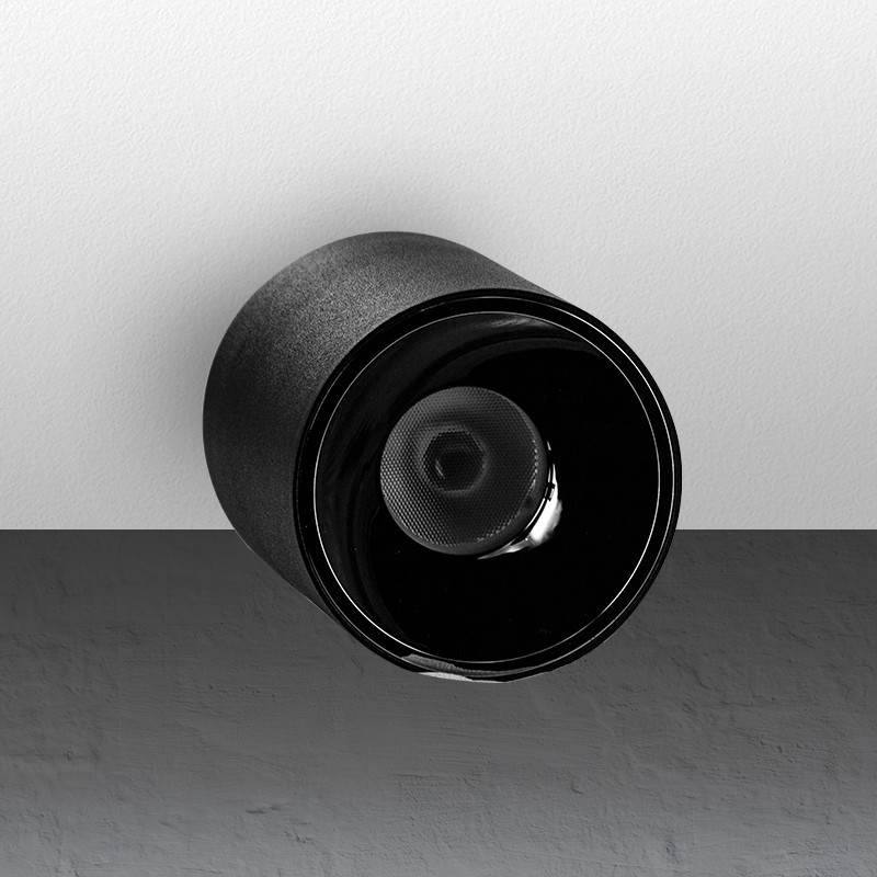 Spot LED en applique rond plafond - 7W - Noir