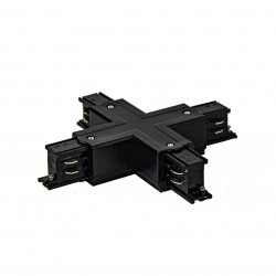 Jonction en X pour rail "Track" trois voies - Noir.