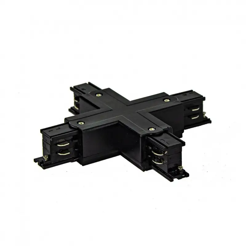 Jonction en X pour rail "Track" trois voies - Noir.