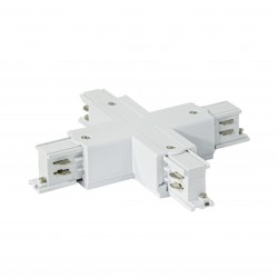 Jonction en X pour rail "Track" trois voies - Blanc.