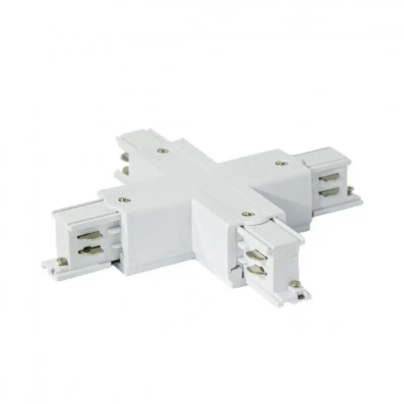 Jonction en X pour rail "Track" trois voies - Blanc.