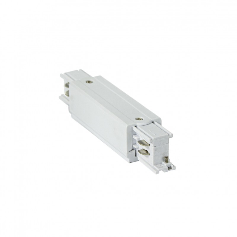 Jonction avec bornier pour rail "Track" trois voies - Blanc.