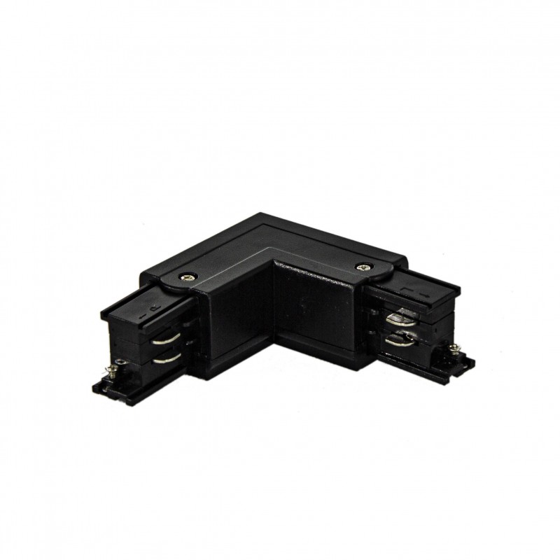 Jonction en L pour rail "Track" trois voies - Noir.