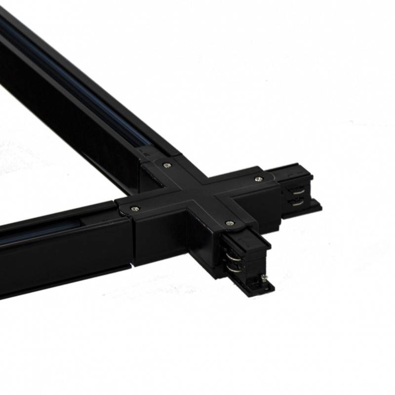 Jonction en X pour rail "Track" trois voies - Noir.