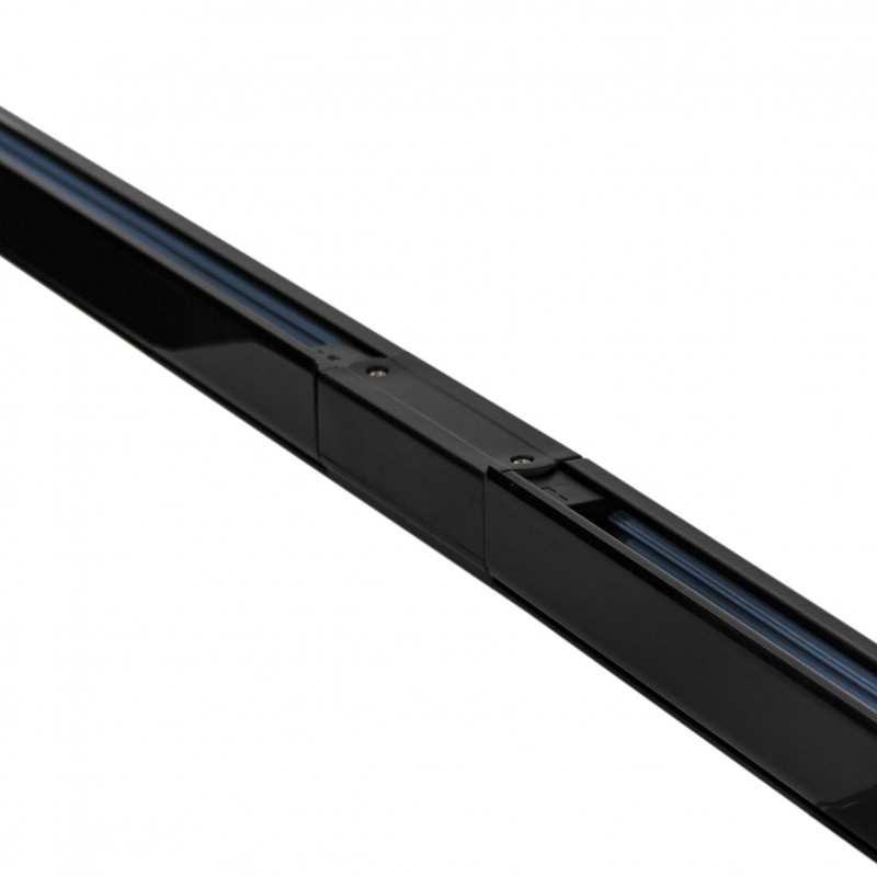 Jonction avec bornier pour rail "Track" trois voies - Noir.