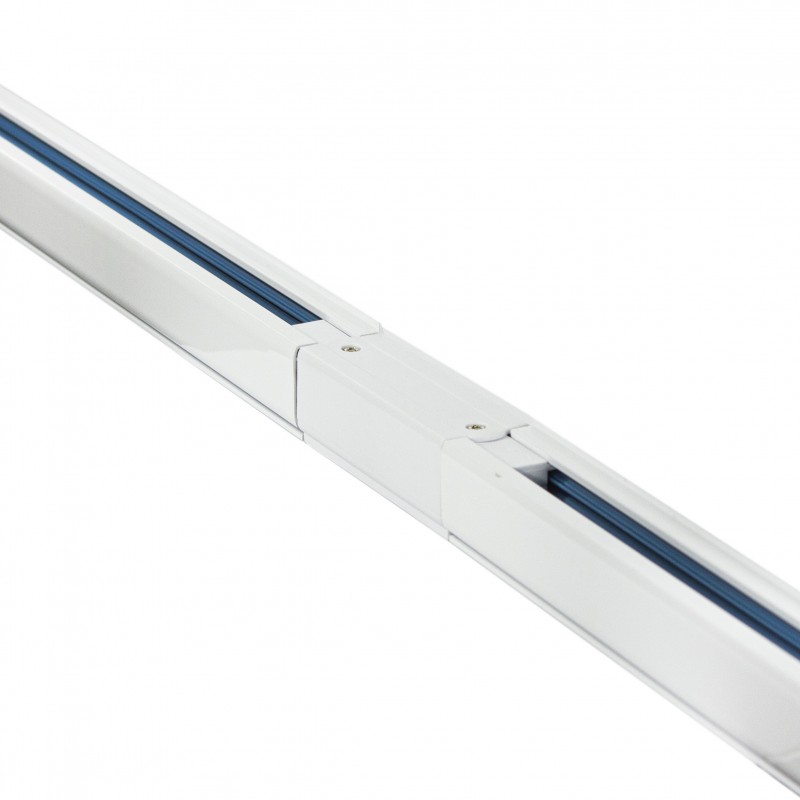 Jonction avec bornier pour rail "Track" trois voies - Blanc.