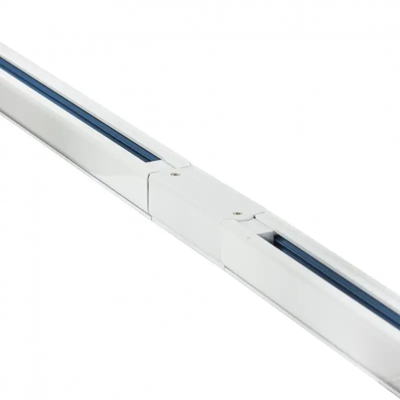 Jonction avec bornier pour rail "Track" trois voies - Blanc.