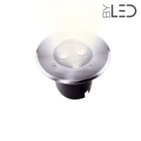 Spot LED encastré de sol - 3W - 12V - Inox - TERRA 3