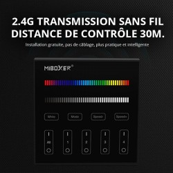Télécommande murale 4 zones RGB + blanc - MiBoxer B3 - Noir