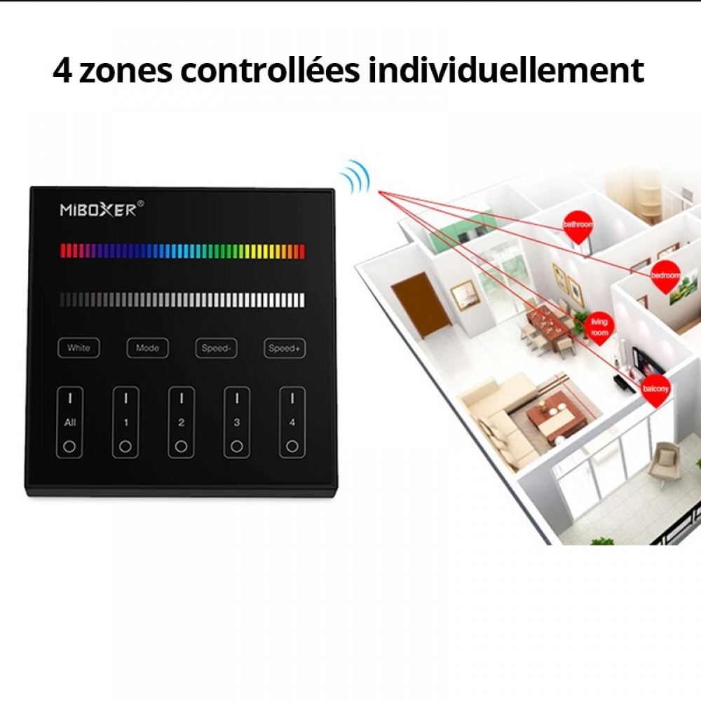 Télécommande murale 4 zones RGB/W - Milight B3