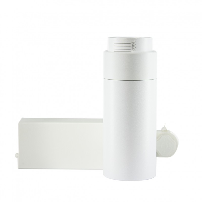 Spot LED sur rail à focale variable 30W - blanc - Zooom 30