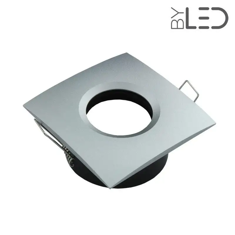 Spot encastrable collerette carrée chanfrein SPLIT - Alu mat