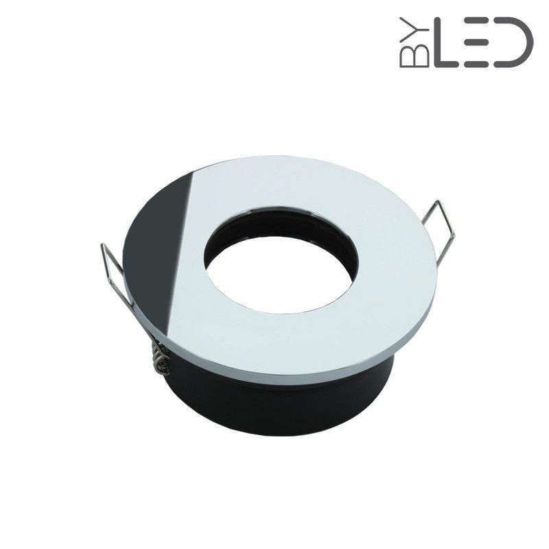 Collerette pour support GU10 - Ronde flat SPLIT - Chrome
