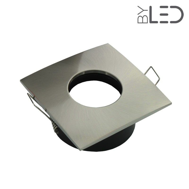 Spot encastrable collerette carrée convex SPLIT - Nickel satiné