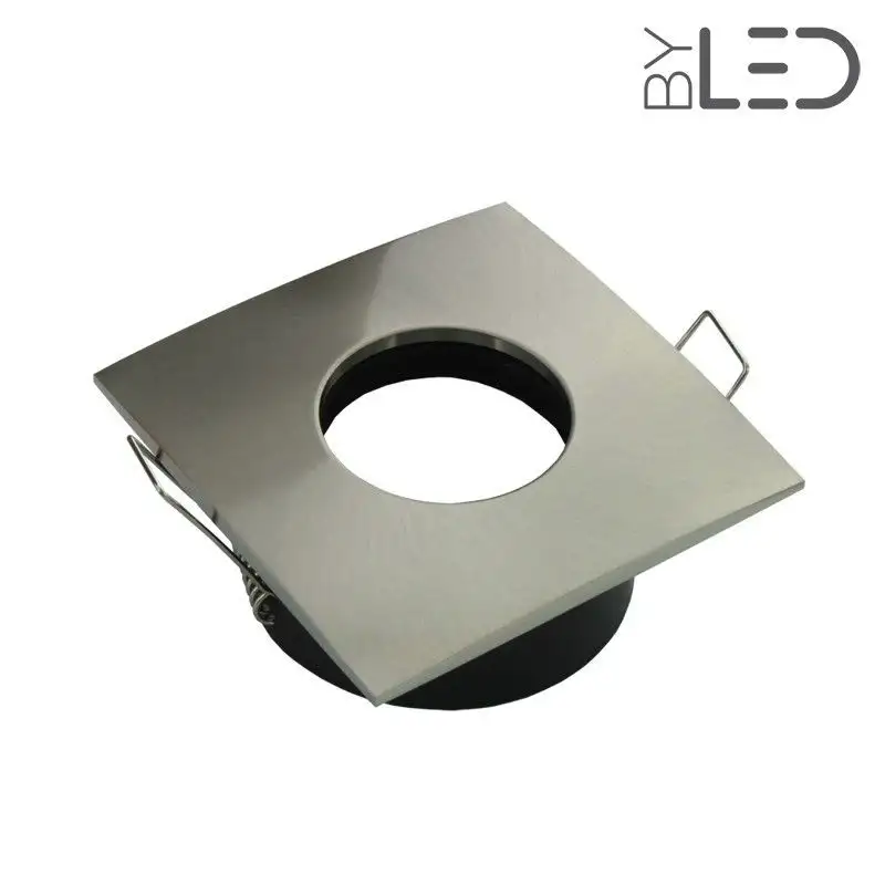 Spot encastrable collerette carrée convex SPLIT - Nickel satiné