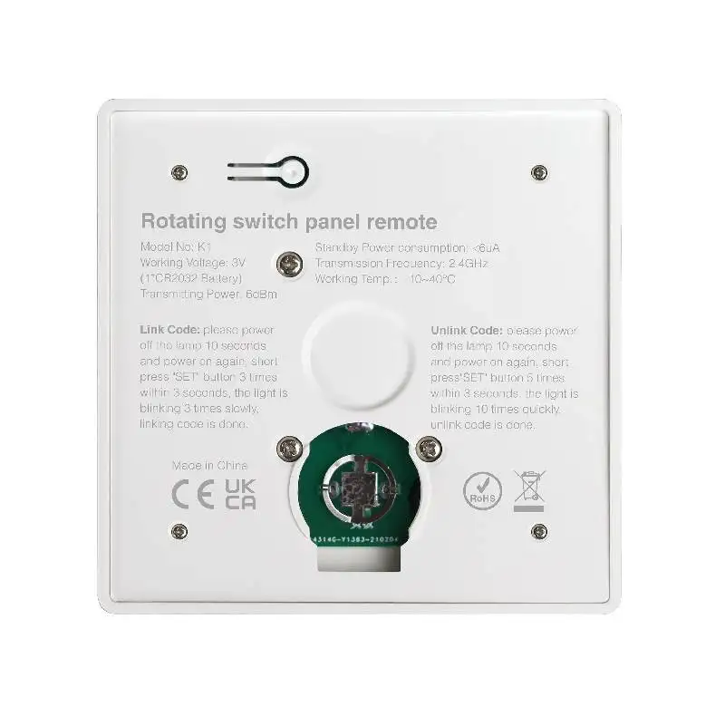 Télécommande tactile Dimmer/CCT murale et amovible - Température de couleur - MiBoxer S1- Blanc