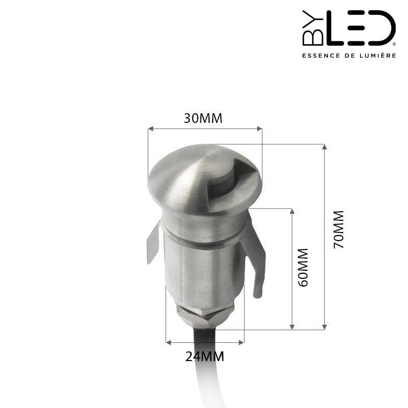 Spot LED encastré de sol Balise inox 0.6W - 12V - QINOX 30 mm