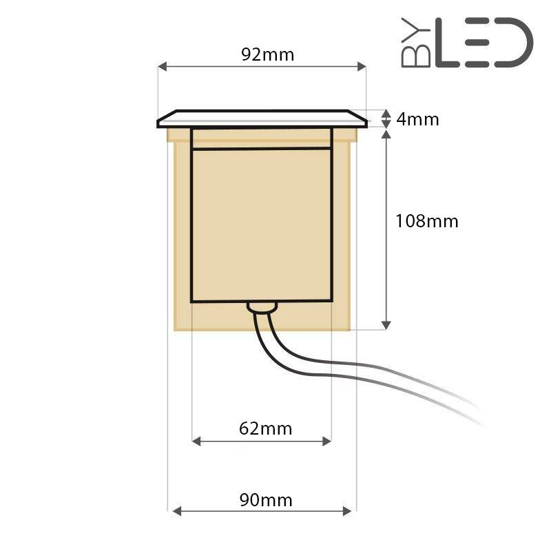 Spot LED encastré de sol balise inox 3W - 12V - QINOX 92 mm-B3