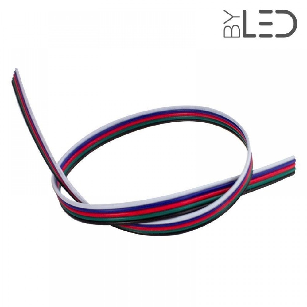 Câble pour ruban RGB + Blanc  (au mètre)