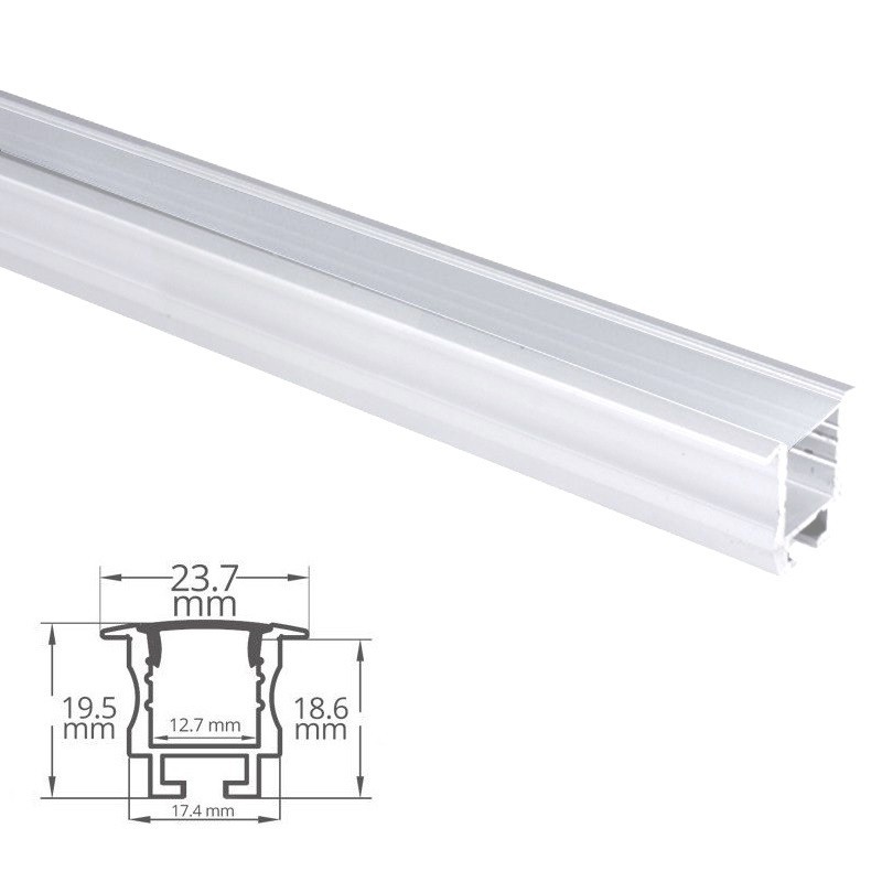 Profilé aluminium encastrable pour ruban LED - E05 Blanc - CRAFT