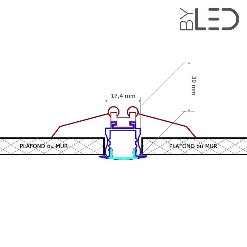 Profilé aluminium encastrable pour ruban LED - E05 Blanc - CRAFT