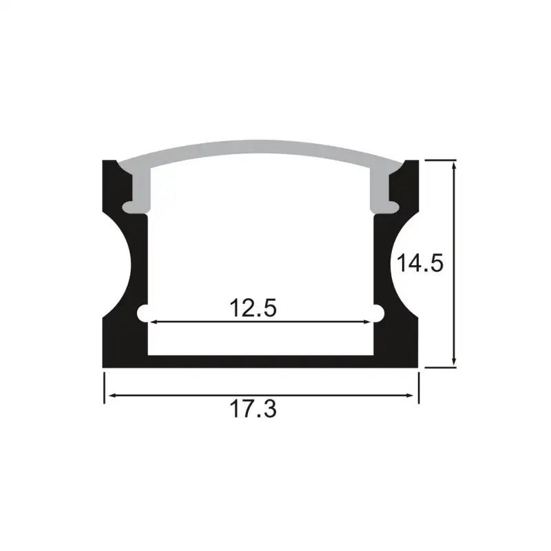 Profilé aluminium noir en applique pour ruban LED